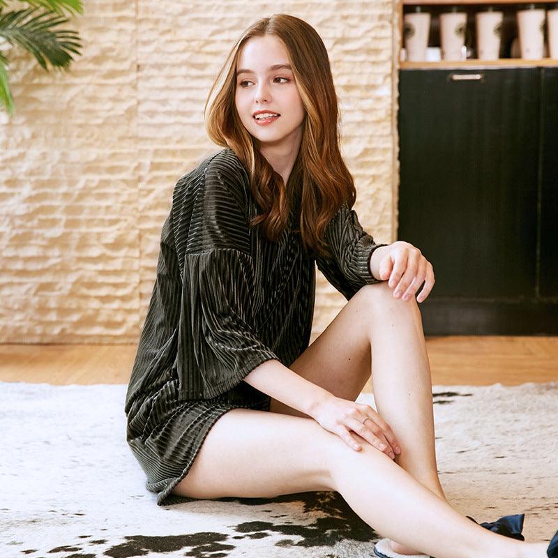 Gold velvet pajamas - Amazitshop