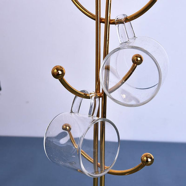 Golden Mug Cup Holder Dining Table Kitchen Simple Tree - shaped Cup Holder - Amazitshop
