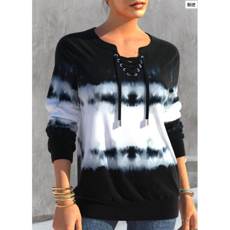 Gradient Printing Fashion Loose - fitting Long Sleeves Sweater - Amazitshop