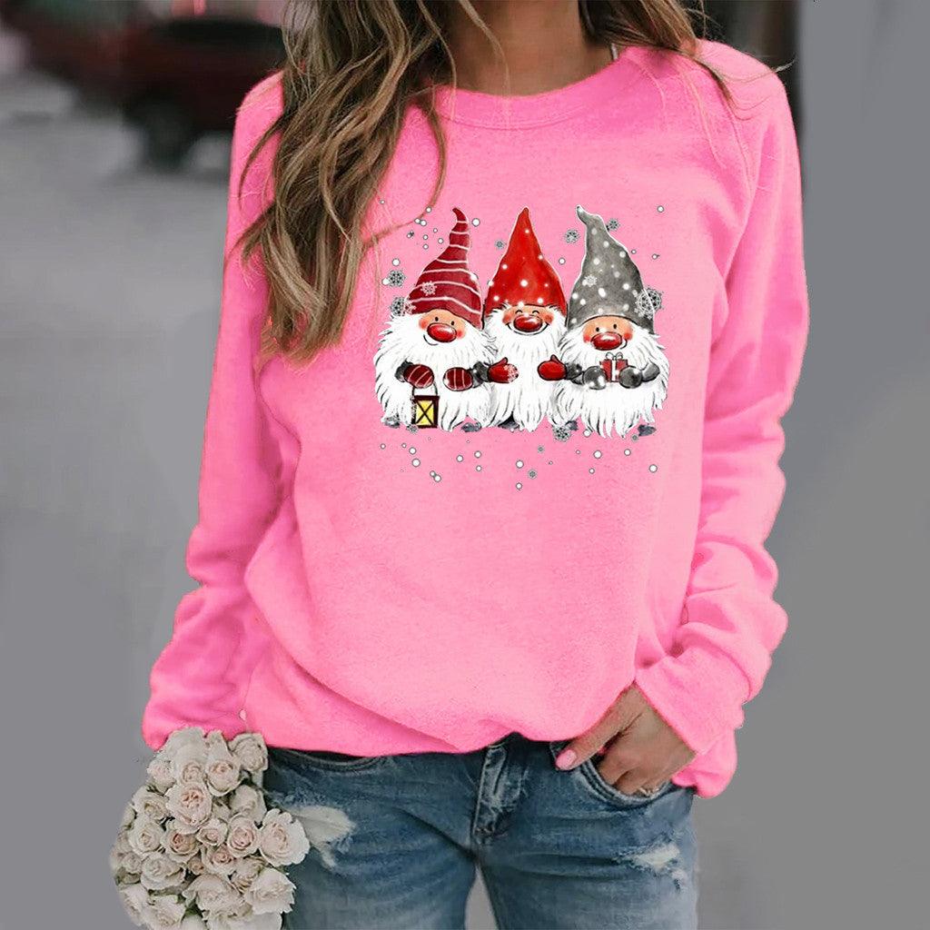 Graphic Print Long Sleeved Round Neck Sweatshirt - Amazitshop