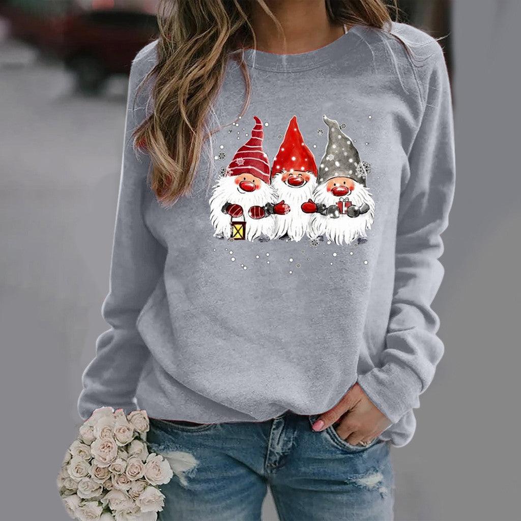 Graphic Print Long Sleeved Round Neck Sweatshirt - Amazitshop