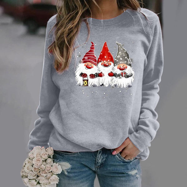 Graphic Print Long Sleeved Round Neck Sweatshirt - Amazitshop