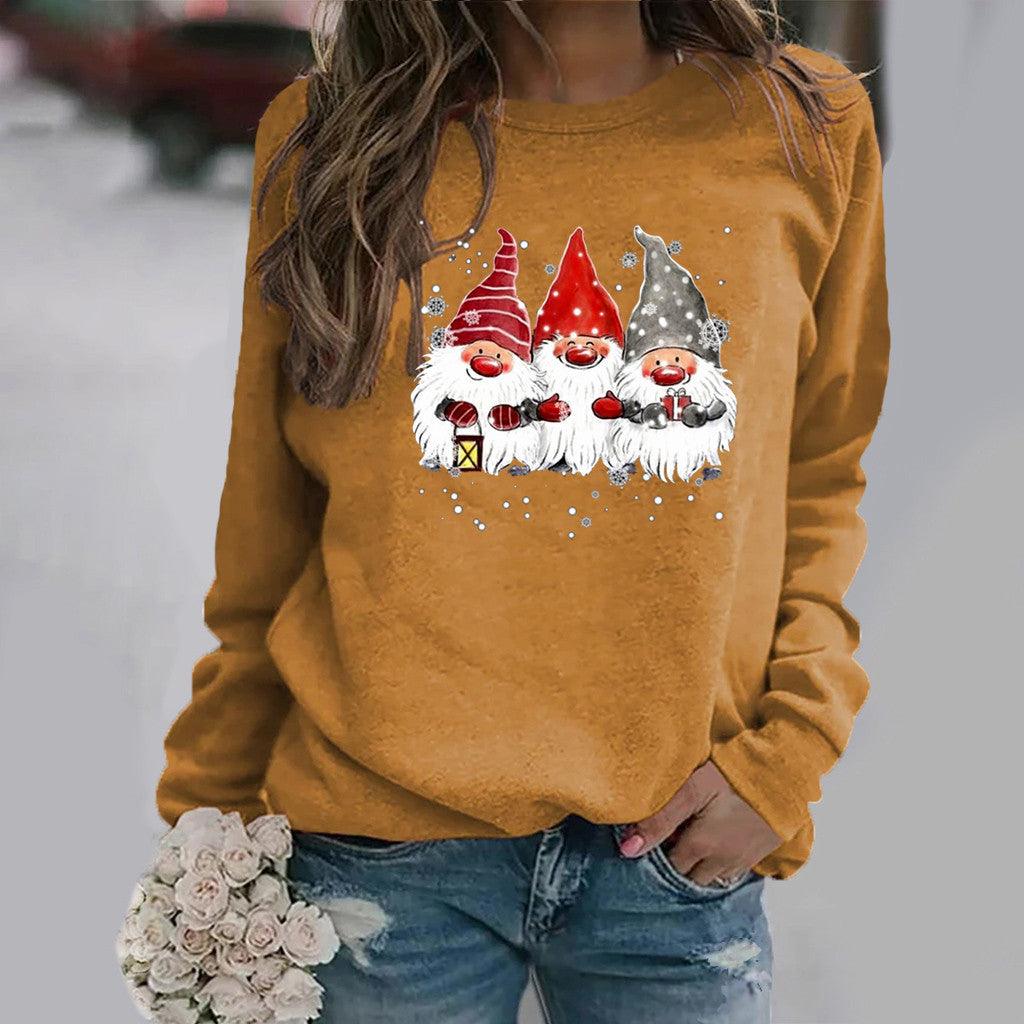 Graphic Print Long Sleeved Round Neck Sweatshirt - Amazitshop