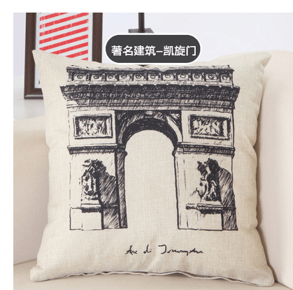 Great Buildings Print Pillow Cases London Paris New York Decorative Pillows Cotton Linen Home Decor Square Throw Pillows Cover - Amazitshop