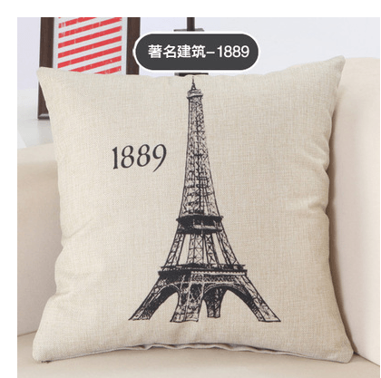 Great Buildings Print Pillow Cases London Paris New York Decorative Pillows Cotton Linen Home Decor Square Throw Pillows Cover - Amazitshop