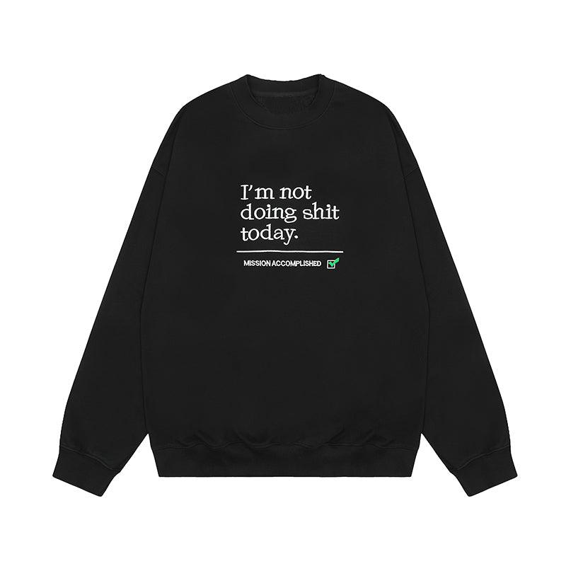 Green Loop Fall Winter Trend Water - washing Embroidery Round Neck Long Sleeve Sweater - Amazitshop