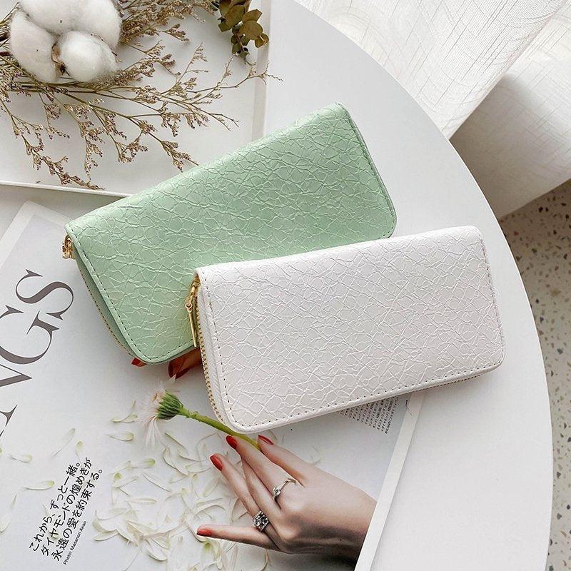 Grid Pattern Womens Wallets Purses Leather Long Wallet Hasp Phone Bag Money Coin Pocket Card Holder Female Wallet Purse - Amazitshop