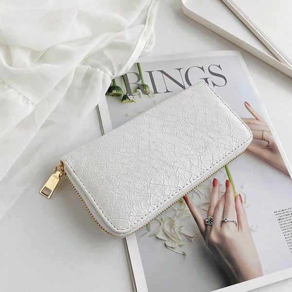 Grid Pattern Womens Wallets Purses Leather Long Wallet Hasp Phone Bag Money Coin Pocket Card Holder Female Wallet Purse - Amazitshop