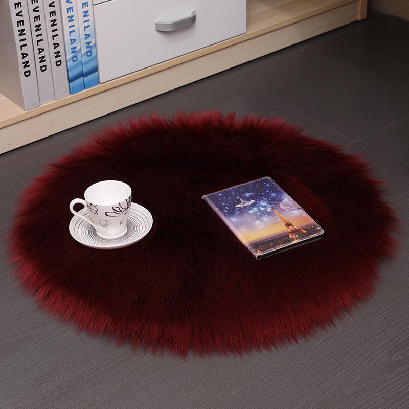 Hair Plush Carpet Floor Mats Household Floor Mats Wool Round Bedroom Carpets - Amazitshop