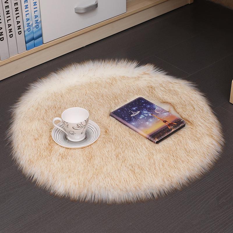 Hair Plush Carpet Floor Mats Household Floor Mats Wool Round Bedroom Carpets - Amazitshop