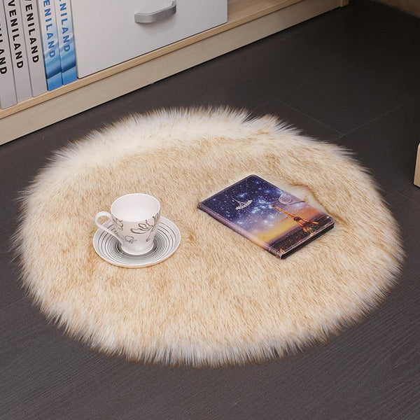 Hair Plush Carpet Floor Mats Household Floor Mats Wool Round Bedroom Carpets - Amazitshop