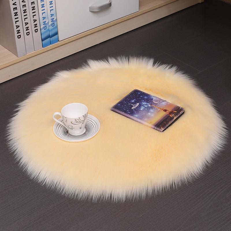 Hair Plush Carpet Floor Mats Household Floor Mats Wool Round Bedroom Carpets - Amazitshop