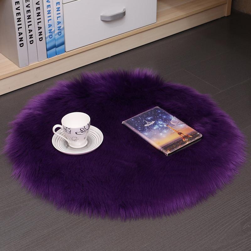 Hair Plush Carpet Floor Mats Household Floor Mats Wool Round Bedroom Carpets - Amazitshop