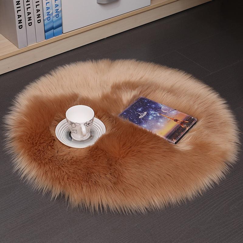 Hair Plush Carpet Floor Mats Household Floor Mats Wool Round Bedroom Carpets - Amazitshop