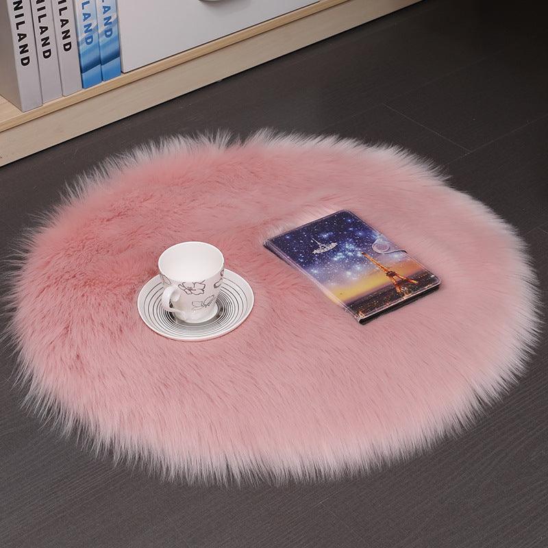 Hair Plush Carpet Floor Mats Household Floor Mats Wool Round Bedroom Carpets - Amazitshop