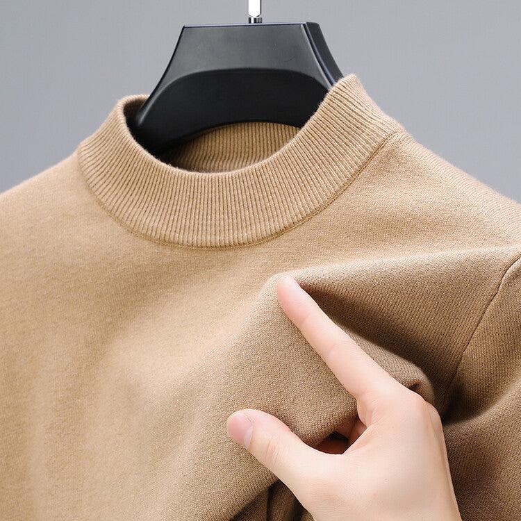 Half Turtleneck Thermal Young And Middle - aged Casual Solid Color Sweater - Amazitshop