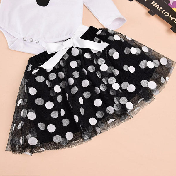 Halloween ghost black and white mesh skirt - Amazitshop