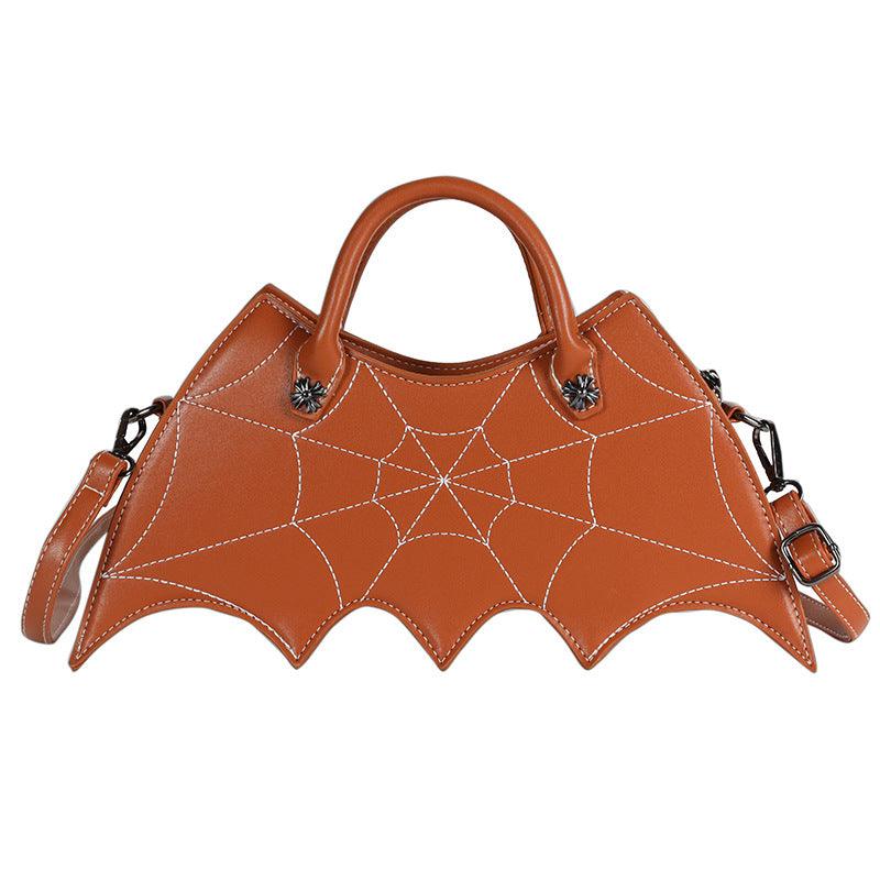 Halloween Spider Web Shape Shoulder Bags Personality Batgirl Tide Pu Handbags Fashoin Messenger Crossbody Bag - Amazitshop