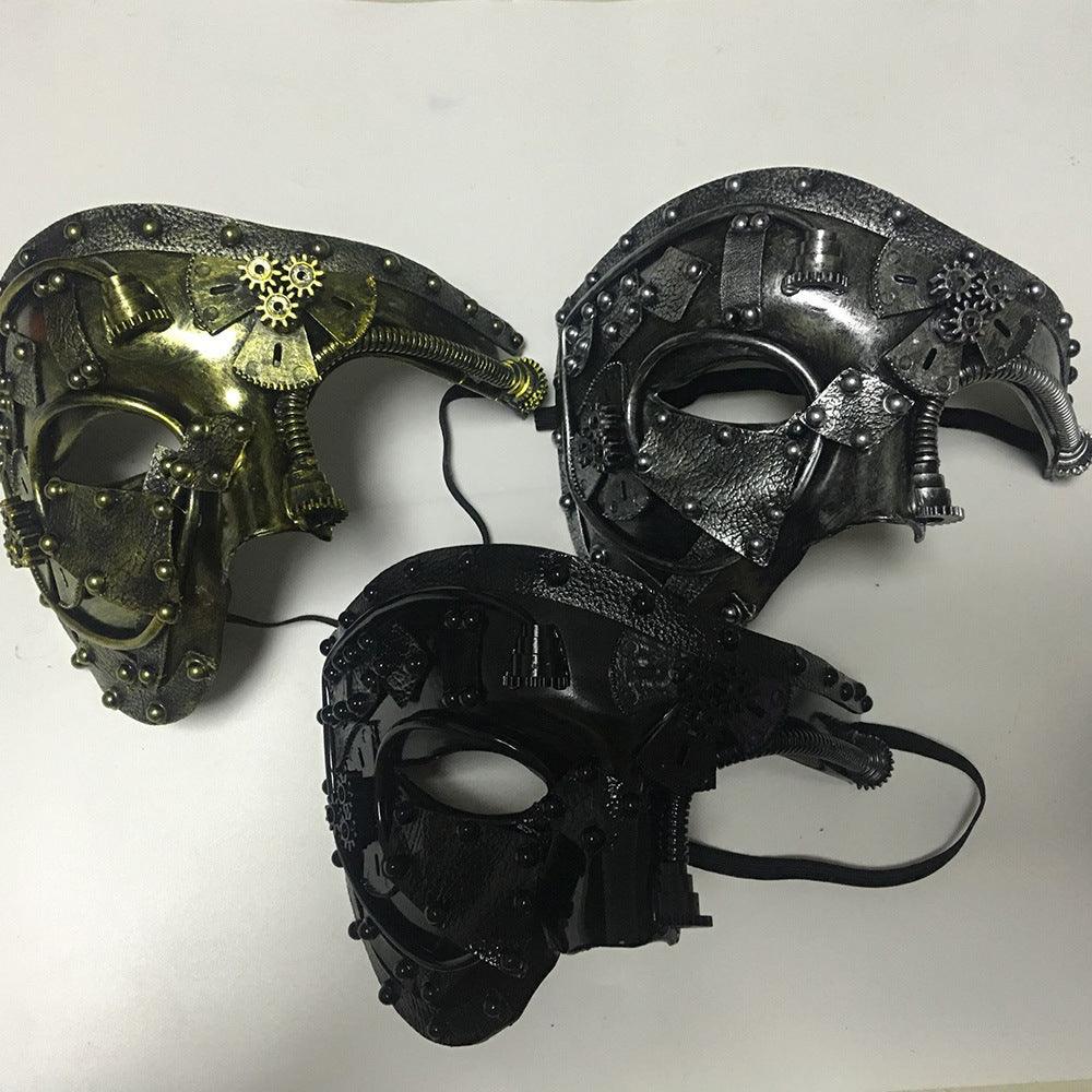 Halloween Steampunk Masquerade Party Half Face Mask - Amazitshop