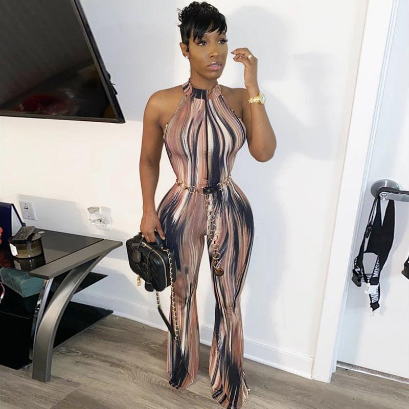 Halter printed jumpsuit - Amazitshop