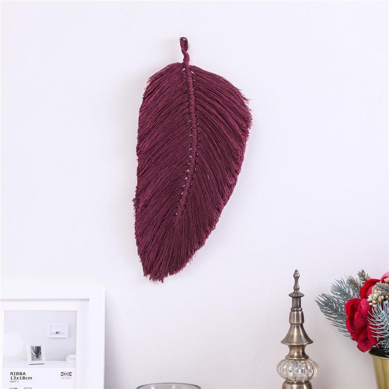 Hand - Woven Leaf Cotton Tapestry Tapestry - Amazitshop