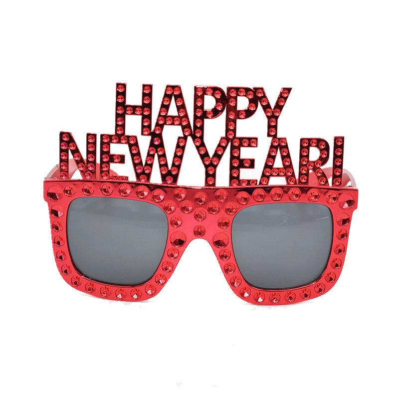 HAPPY NEW YEAR Funny Glasses NEW YEAR Party Glasses - Amazitshop