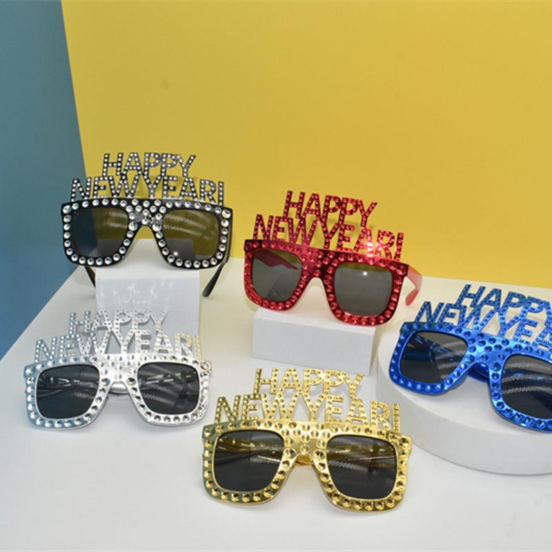 HAPPY NEW YEAR Funny Glasses NEW YEAR Party Glasses - Amazitshop