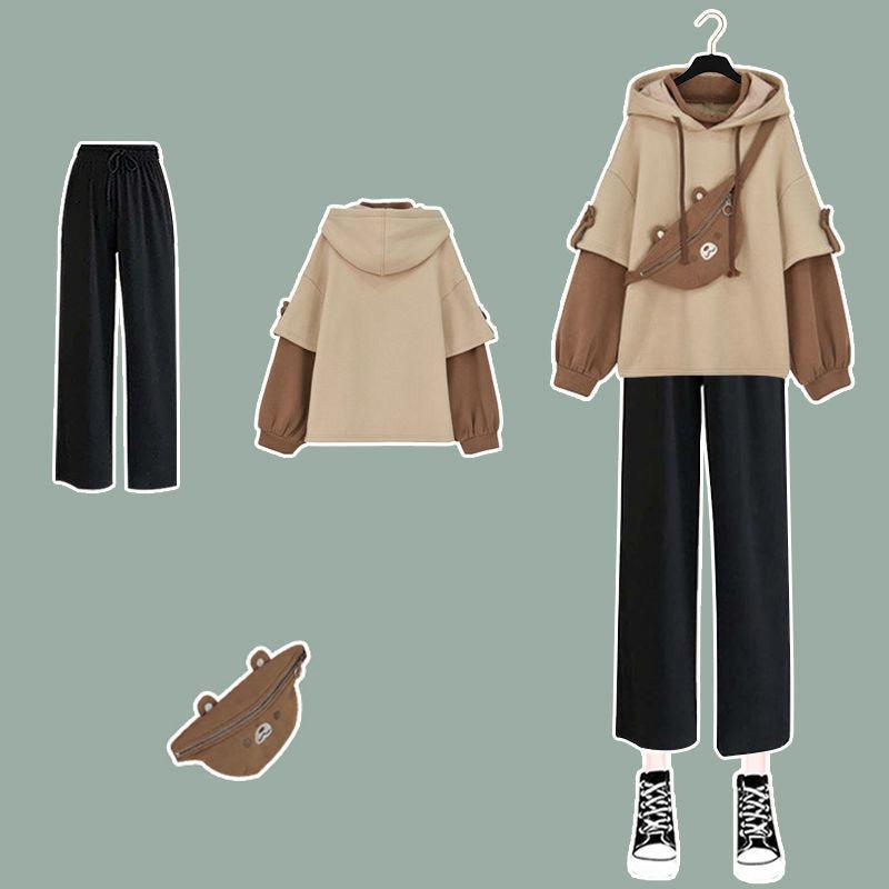 Harajuku Aesthetic Bear Anime Hoodie Women Korean Kawaii Crewneck Long Sleeve Oversized Streetwear Kpop Fall Winter Clothes Tops - Amazitshop