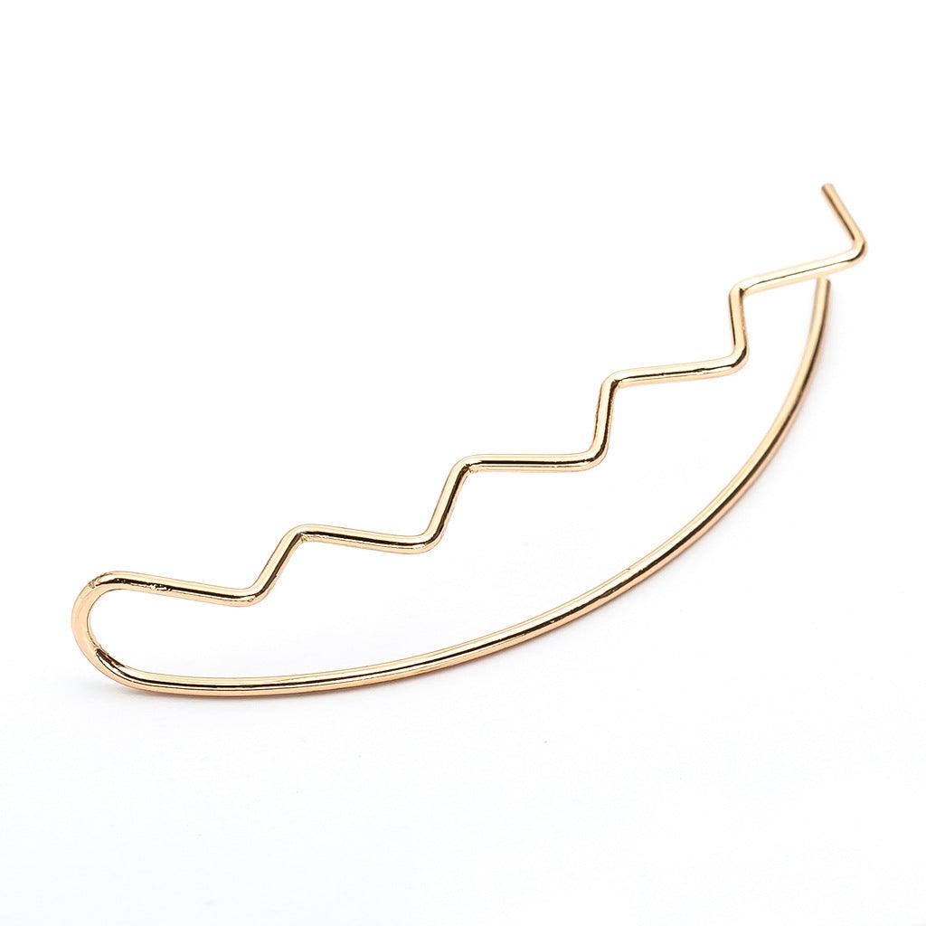 Harajuku Line Curve Piercing Wave Ear Clip - Amazitshop