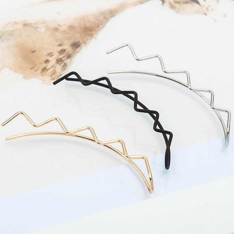 Harajuku Line Curve Piercing Wave Ear Clip - Amazitshop