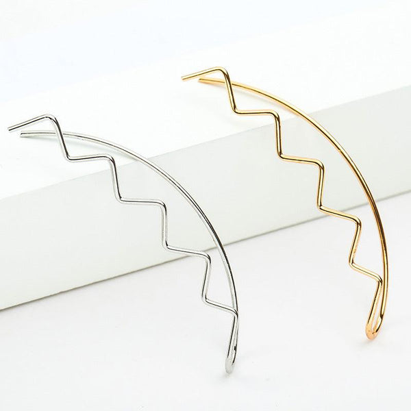 Harajuku Line Curve Piercing Wave Ear Clip - Amazitshop