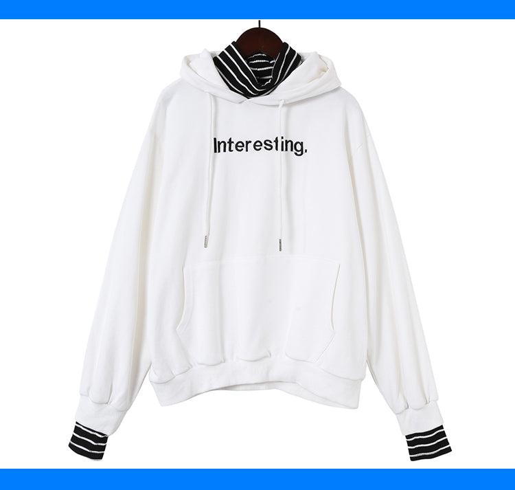 Harajuku striped turtleneck hoodies women kpop autumn long sleeve pullover female students oversize plus size tops sweatshirts - Amazitshop