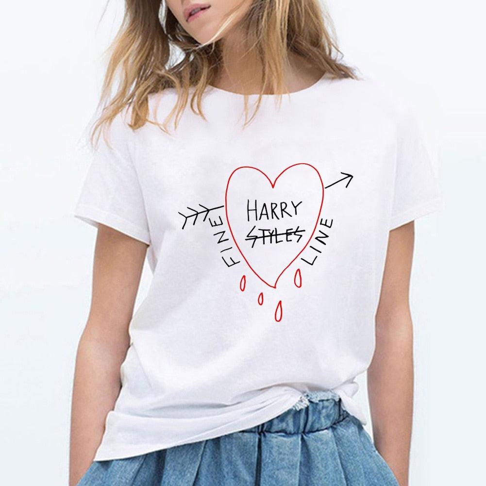 Harry Styles Fine Line Korean T Shirt Women Fashion Tops Shirts Short Sleeve Round Nack T-Shirts Leisure Top Tee Casual Ladies - Amazitshop