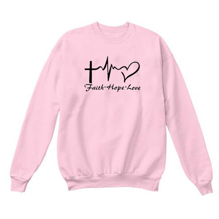 Heart Print Sweatshirt - Amazitshop