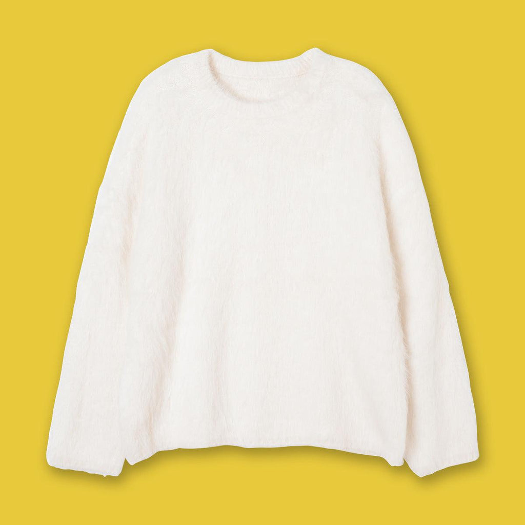 High - end Niche Alpaca Round Neck Wool Sweater - Amazitshop