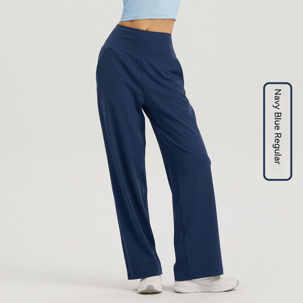 High Waist Hip Lift Yoga Wide - leg Pants Draping Slim Straight Breathable Sweat Absorbing Casual Sports Pants - Amazitshop