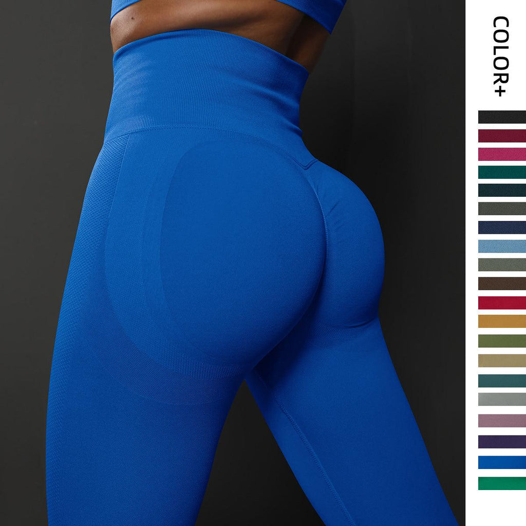 High Waist Seamless Yoga Pants Women's Solid Color Full Length Leggings Fitness Hip Up Running Sport Gym Legging Outfits - Amazitshop