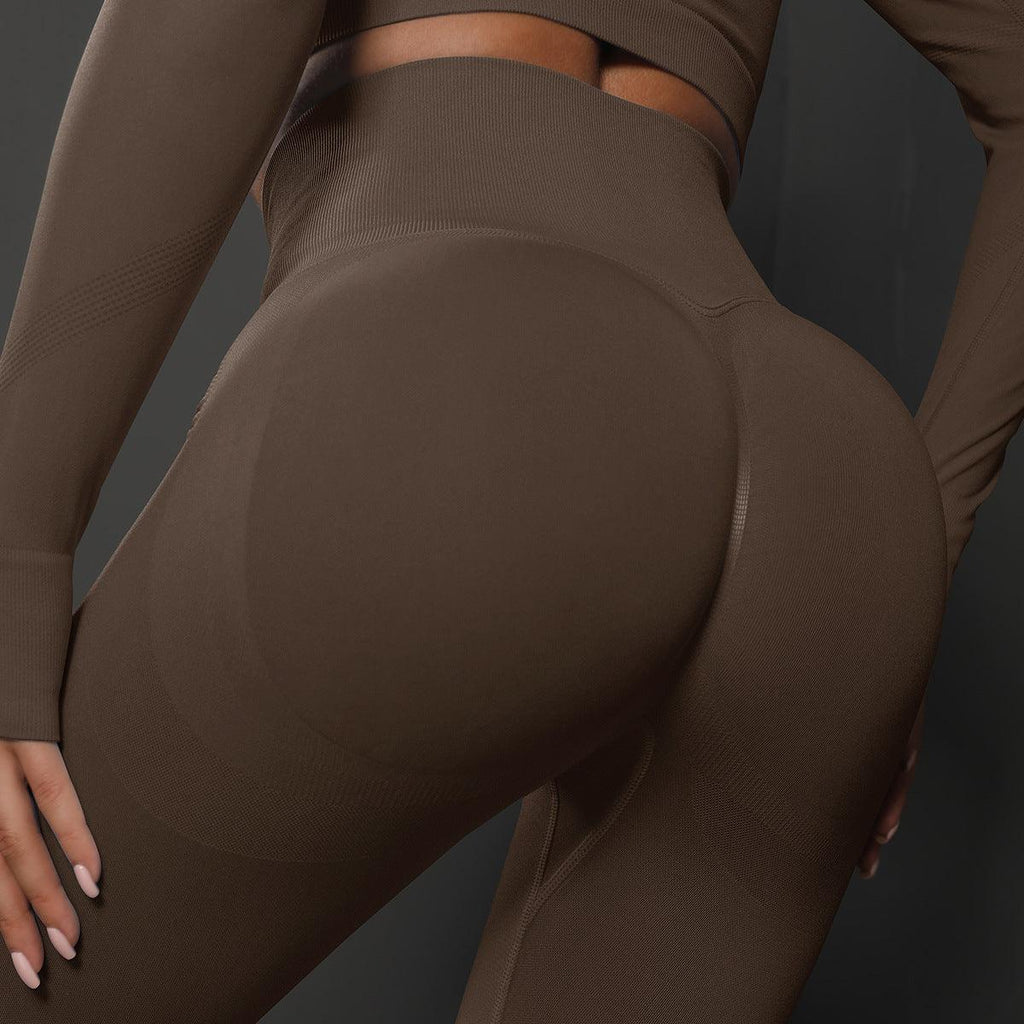 High Waist Seamless Yoga Pants Women's Solid Color Full Length Leggings Fitness Hip Up Running Sport Gym Legging Outfits - Amazitshop