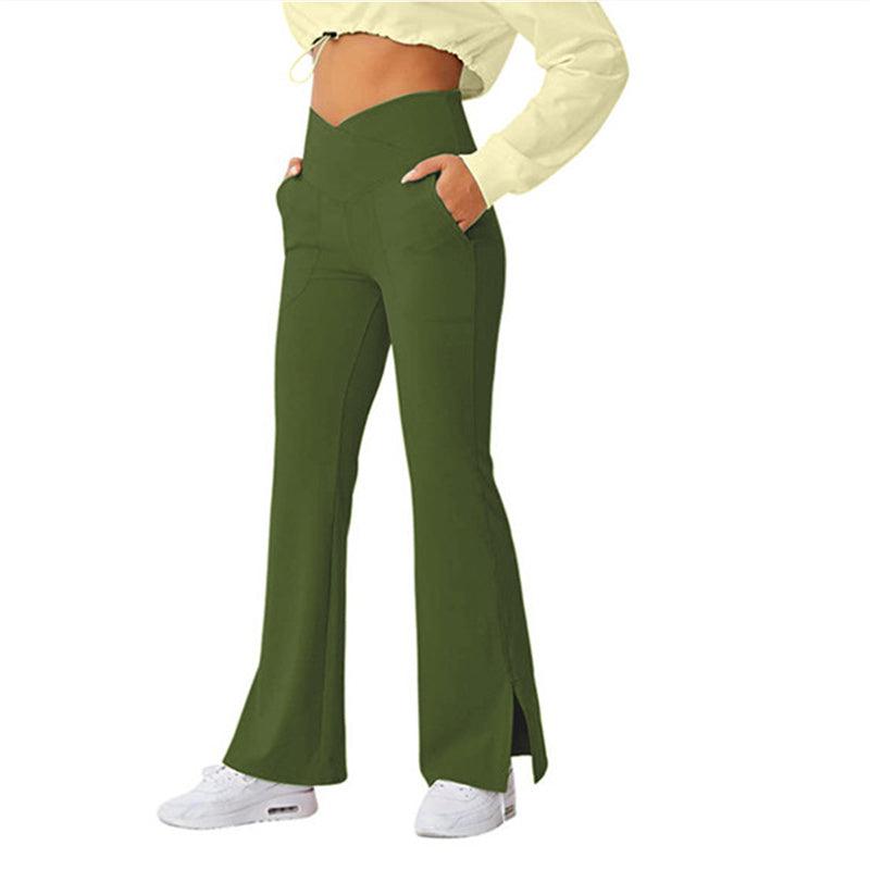High Waist Skinny Stretch Flare Pants Fashion Female - Amazitshop