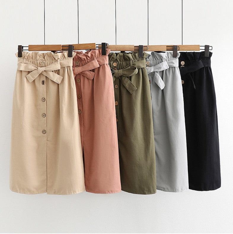 High - waisted mid - length skirts for women - Amazitshop