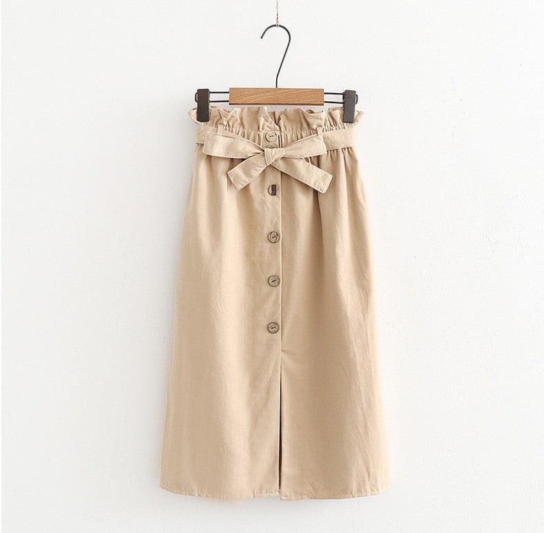 High - waisted mid - length skirts for women - Amazitshop