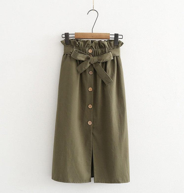 High - waisted mid - length skirts for women - Amazitshop