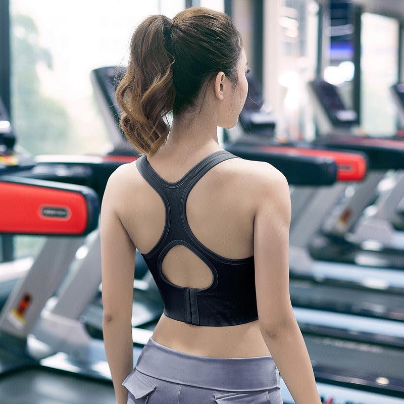 Hollow beauty back plus size thickened sports bra - Amazitshop