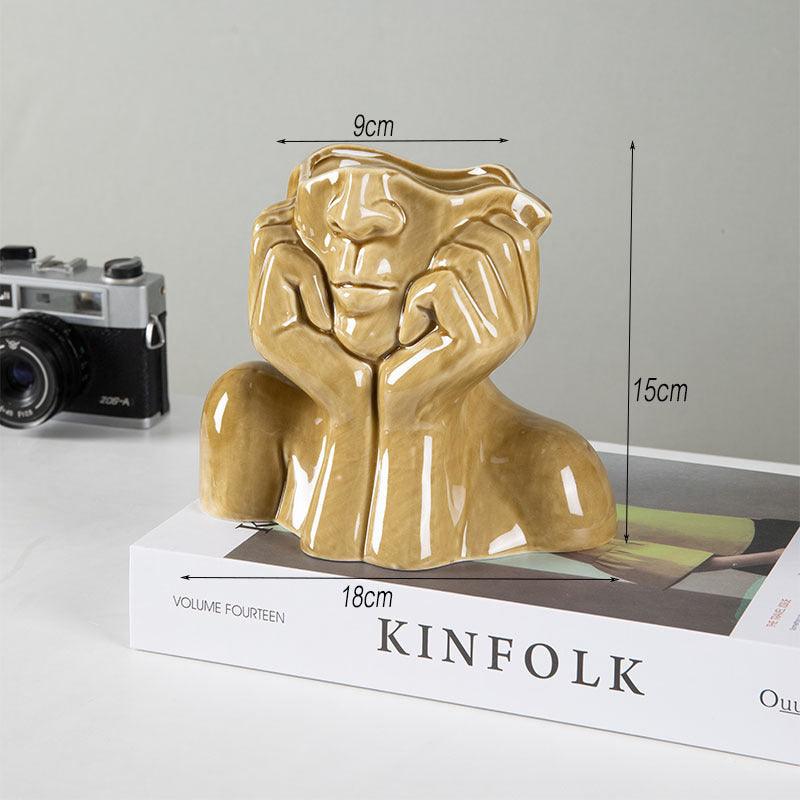 Home Decor Ceramic Vases Flower Vase Sculpture Crafts - Amazitshop