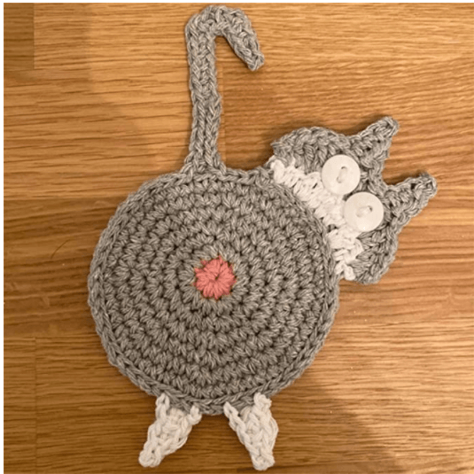 Home Dining Table Fashion Cat Knitted Coaster - Amazitshop