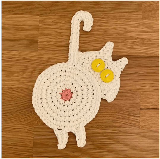 Home Dining Table Fashion Cat Knitted Coaster - Amazitshop