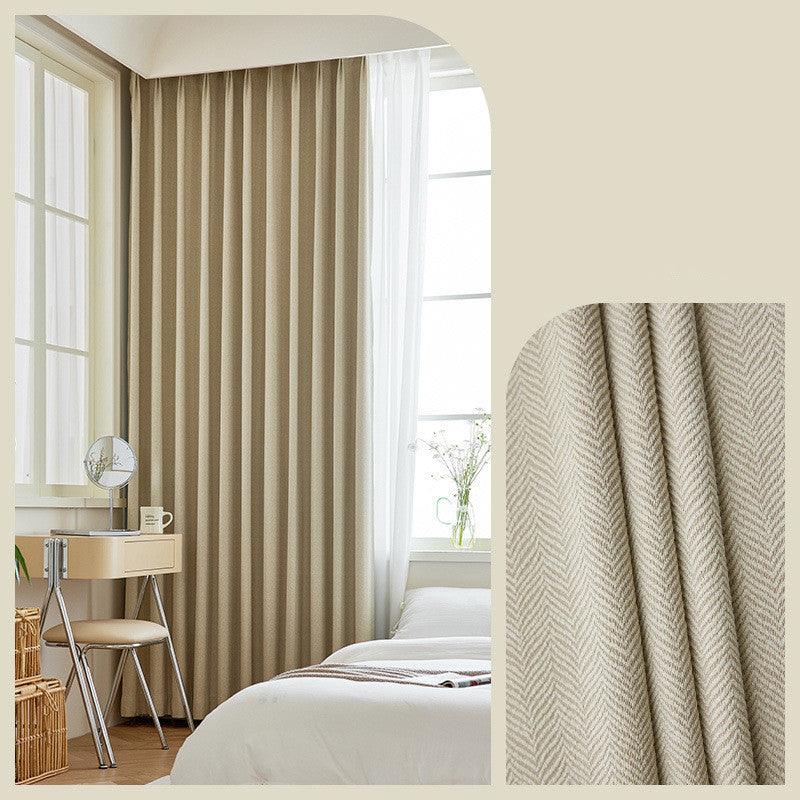 Home Fashion Herringbone Pattern Chenille Blackout Curtains - Amazitshop