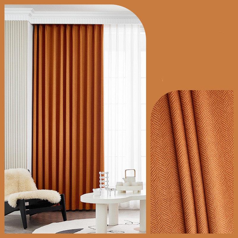 Home Fashion Herringbone Pattern Chenille Blackout Curtains - Amazitshop