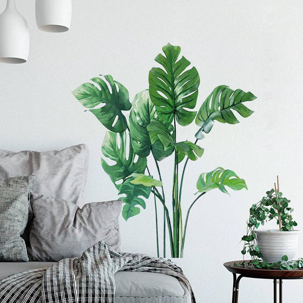 Home Tropical Green Plant Decoration Wall Stickers - Amazitshop