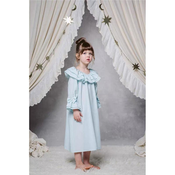 Homewear Girls' Nine - Sleeve Home Dresses With Silk Nightdress - Amazitshop